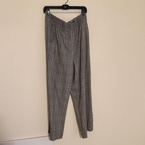 Madewell Gray Plaid Elastic-Waist Chinos